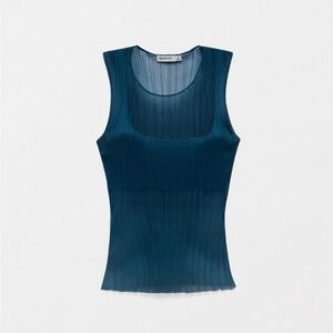 Simkhai Oakley Plisse Tank Color: CELESTIAL